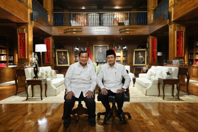 Presiden Prabowo Subianto bersama Menteri Aga RI Prof. Dr. KH. Nazaruddin Umar, MA.