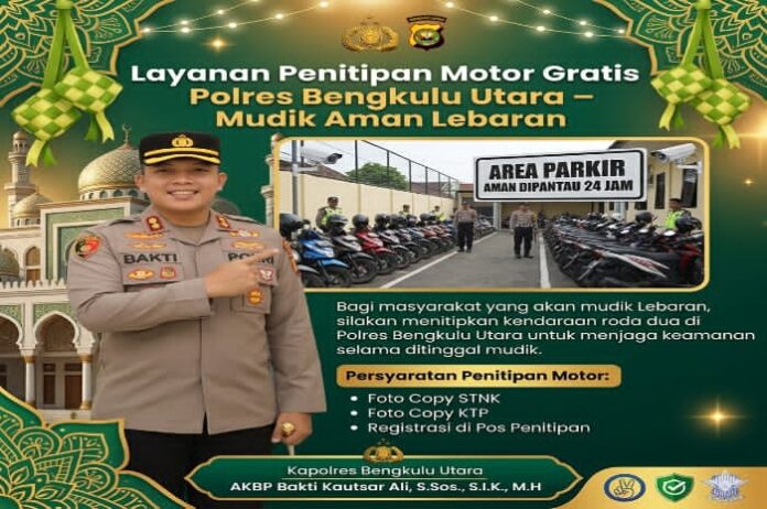 Mau Mudik Lebaran Dengan Tenang? Titip Sepeda Motor Di Polres Bengkulu Utara
