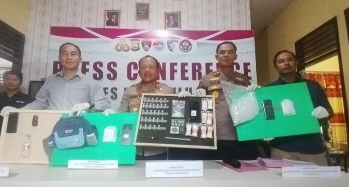 Polres Bengkulu Utara Bongkar Jaringan Narkoba, 4 Tersangka 16 Gram Sabu Diamankan