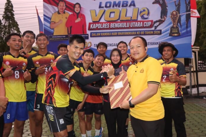 Sukses Digelar, Polsek Padang Jaya Sabet Juara I Turnamen Voli Kapolres Bengkulu Utara Cup 2026