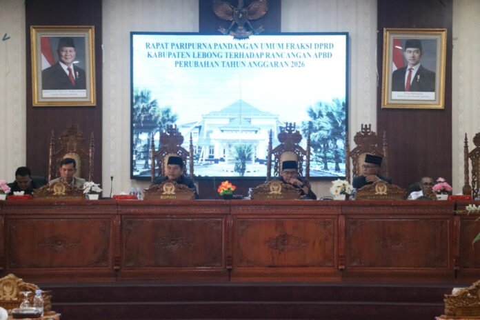 DPRD Lebong Gelar Paripurna, Bupati Lebong Jawab Pandangan Fraksi soal APBDP 2026
